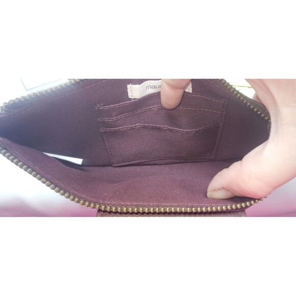 Maurices Burgundy Faux Leather Chevron Turn Lock Wristlet Wallet NEW - Picture 5 of 9